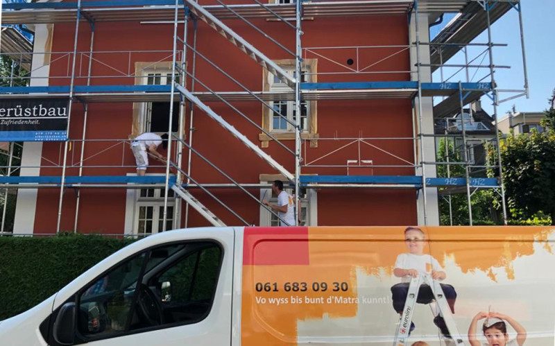 Maler Malerfirma Basel Hauswand Renovierung Fassadenanstrich